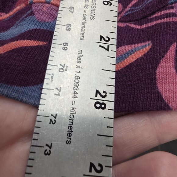 D&Co Active Shirt Womens 2X Purple Floral Hooded Long Sleeve Tunic Top - Picture 10 of 10